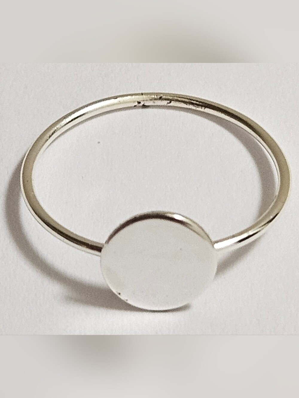 STERLING SILVER SIMPLE ROUND FLAT DISC DAINTY STACKABLE RING SIZE 6